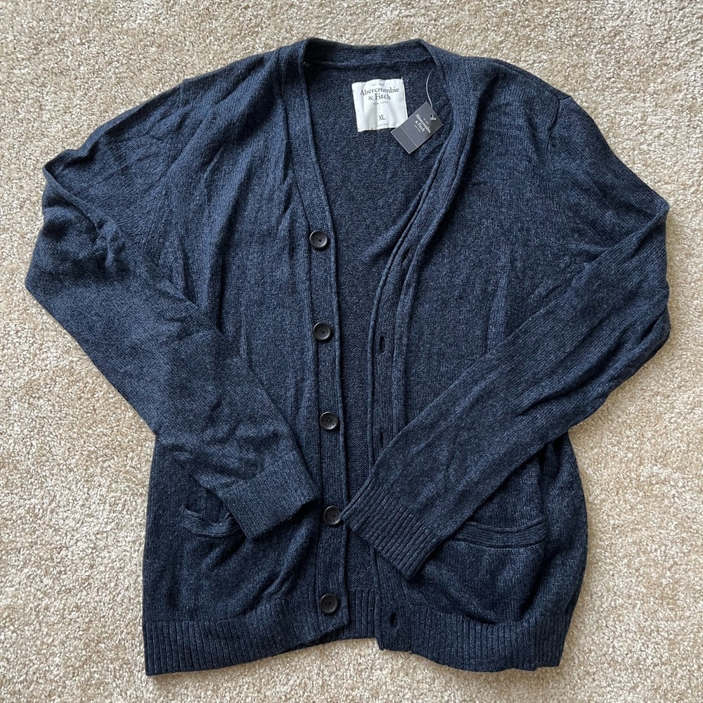 NWT Abercrombie & Fitch Navy Blue Sweater Cardigan